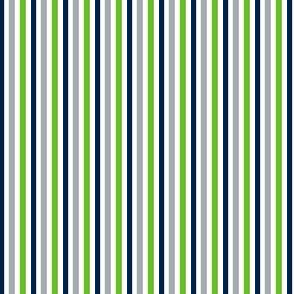 The Navy and the Green: Mini Multi Stripes