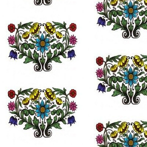 Folk Art Flowers White