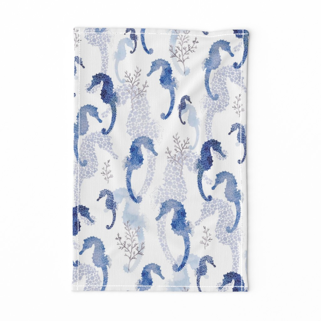 Seahorse Pointilism Blue