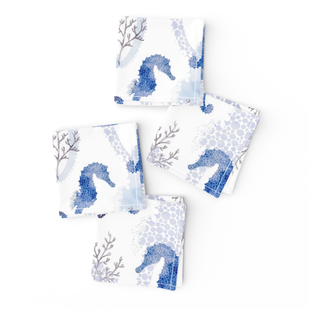 Seahorse Pointilism Blue