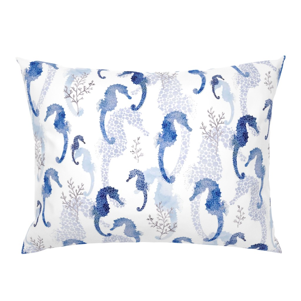 Seahorse Pointilism Blue