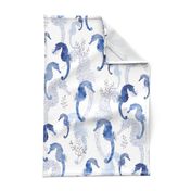 Seahorse Pointilism Blue