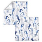 Seahorse Pointilism Blue