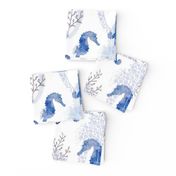 Seahorse Pointilism Blue