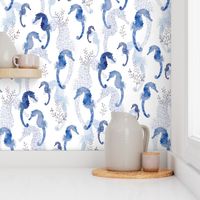 Seahorse Pointilism Blue