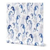 Seahorse Pointilism Blue