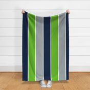 The Navy and the Green: Giant Multi Stripes - Vertical