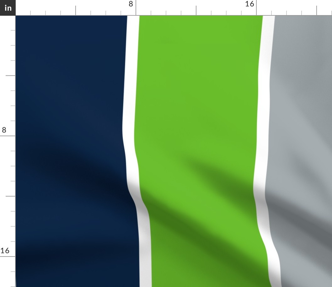 The Navy and the Green: Giant Multi Stripes - Vertical