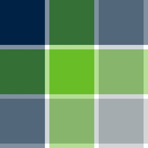 The Navy and the Green: Giant Multi Blended Plaid