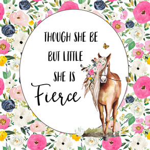 54"x72" Though She Be Fierce Horse Quote