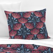 Australian Eucalyptus in Navy Blue Deep Red Pink Light Blue-LARGE Scale