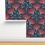 Australian Eucalyptus in Navy Blue Deep Red Pink Light Blue-LARGE Scale