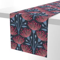 Australian Eucalyptus in Navy Blue Deep Red Pink Light Blue-LARGE Scale