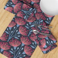 Australian Eucalyptus in Navy Blue Deep Red Pink Light Blue-LARGE Scale