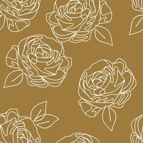 Minimalist roses on butterscotch  9”