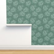 Minimalist roses on teal 9”