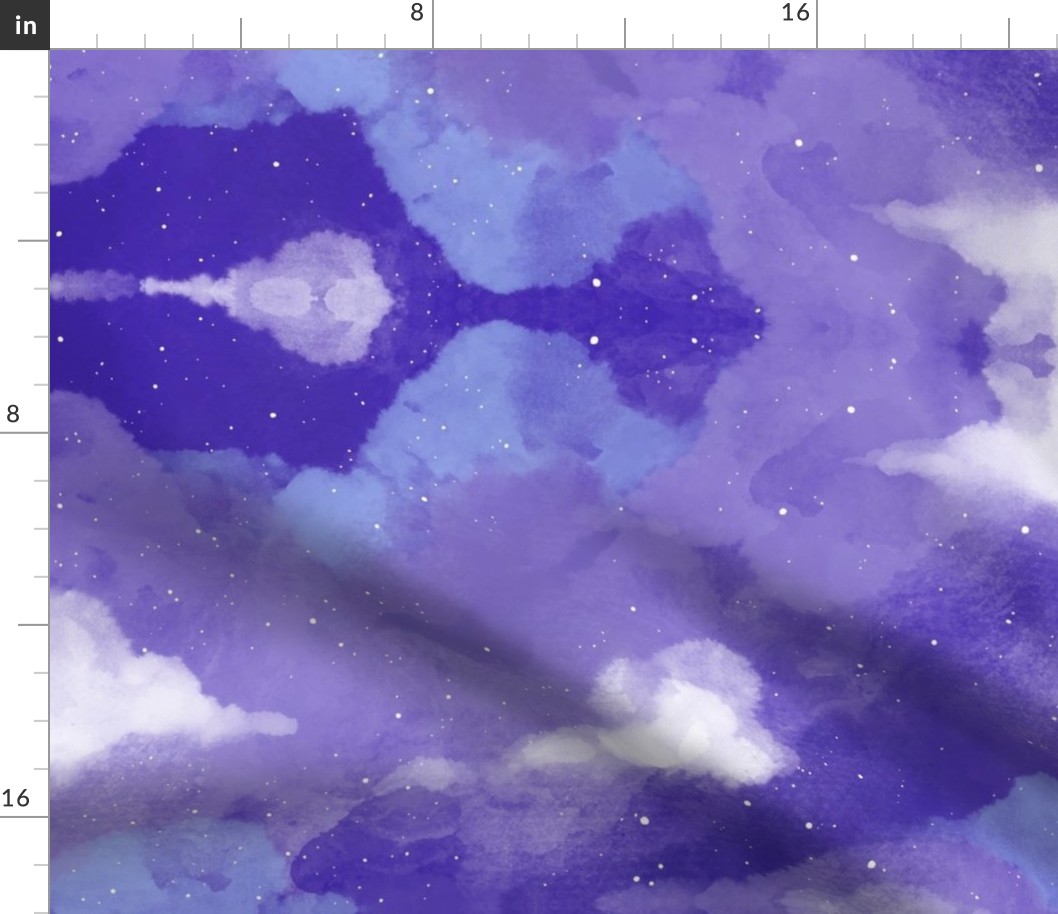 Watercolor Light Purple, Purple, Airy, Clouds Watercolor Modern Pattern