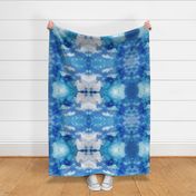 Watercolor Light Blue, Blue, Airy, Clouds Abstract Modern Pattern