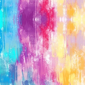 Watercolor Light Pink, Pink, Purple, Teal, Yellow, Gold, Light Blue Abstract Stripes Brush Stroke Modern Pattern v2