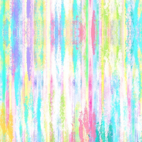 Watercolor Light Pink, Pink, Purple, Teal, Yellow, Green, Light Blue Stripes Brush Stroke Modern Pattern