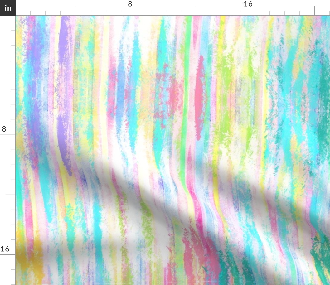 Watercolor Light Pink, Pink, Purple, Teal, Yellow, Green, Light Blue Stripes Brush Stroke Modern Pattern