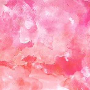 Watercolor Light Pink, Pink, Coral, Living Coral Abstract Modern Pattern