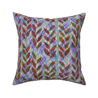 Red, cream, mauve Minoan grasses chevron by Su_G_©SuSchaefer