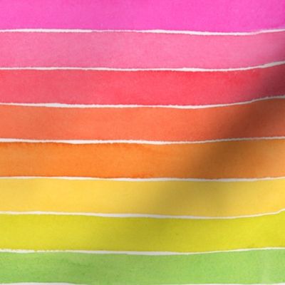 Summer Watercolor Stripes - Large Scale