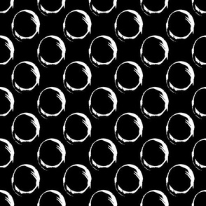 White circles on black