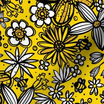 Flowers & Bees (Yellow)