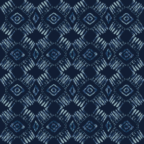 Indigo Tie Dye Batik Seamless Vector Pattern