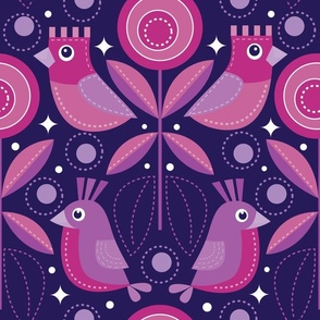 Tiki Birds - Purple and Violet