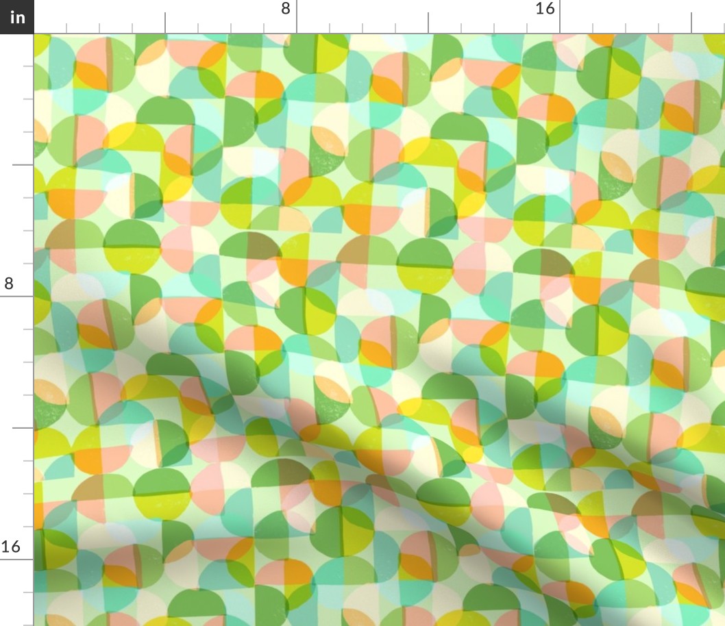 geometric pastel circles green