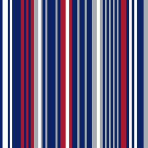 The Blue the Red and the Grey: Vertical Stripes-1- with White
