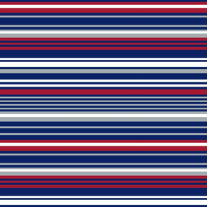 The Blue the Red and the Grey: Horizontal Stripes-1- with White