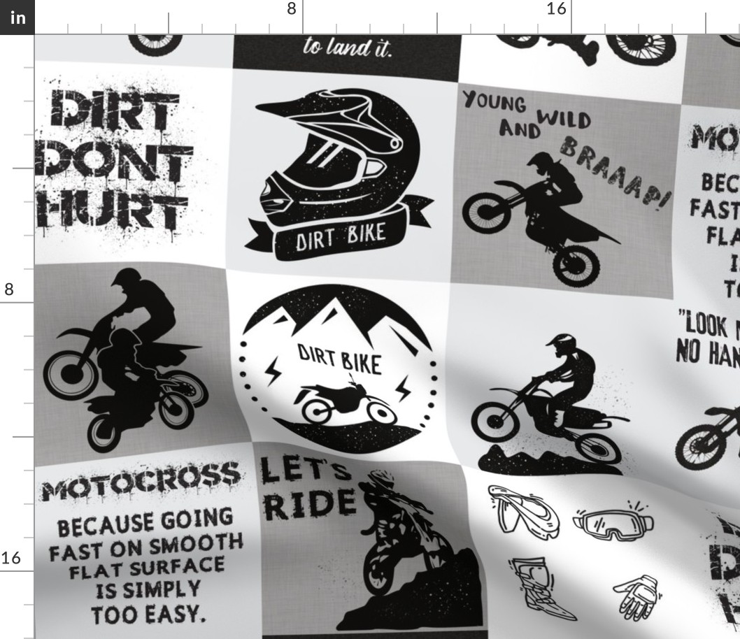 6" motocross cheater quilt blanket