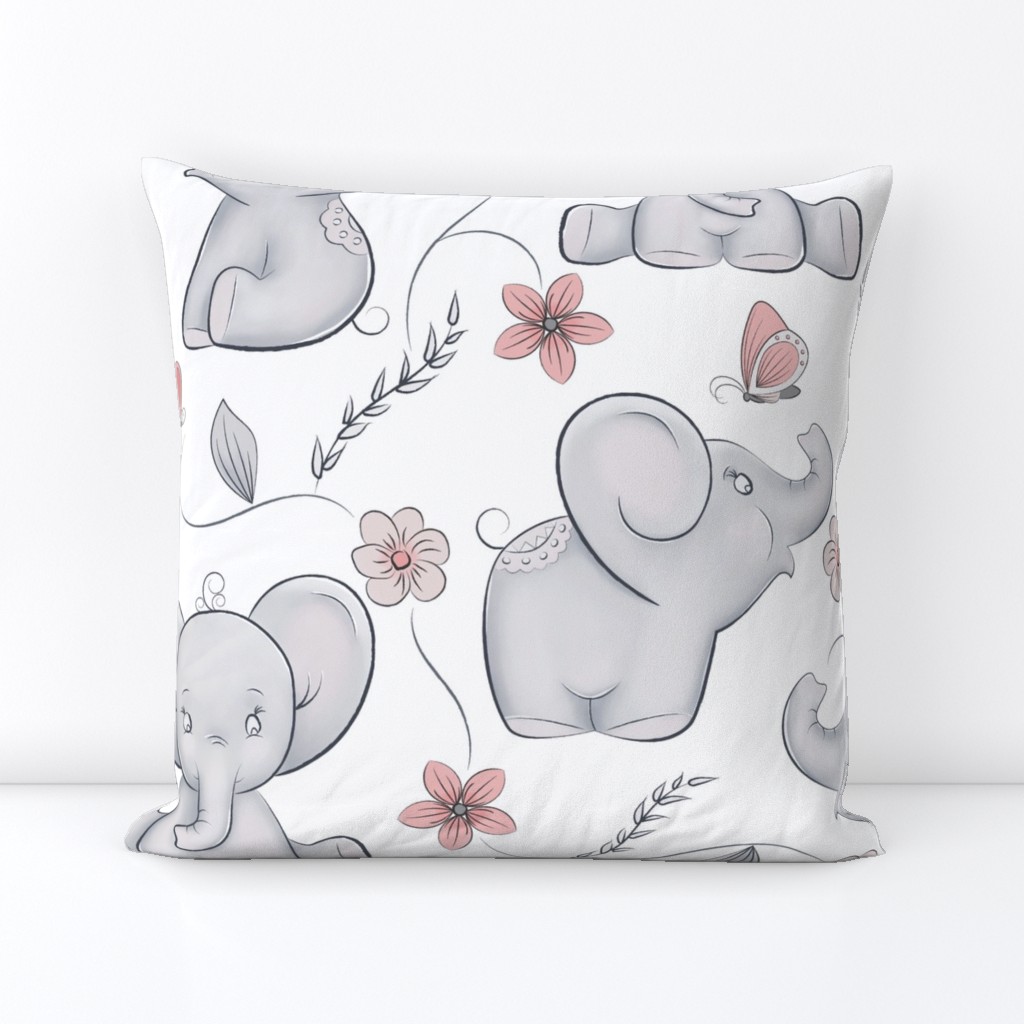 Cute little elephants in bigger scale 8in