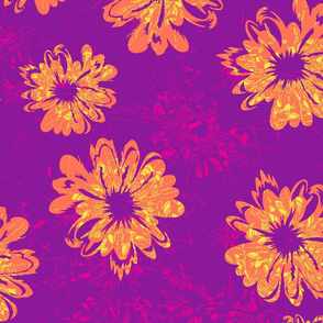 Aquarius Vintage Psychedelic Floral - Violet