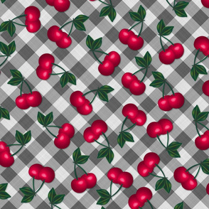 Cherries on Gingham - Smaller Scale