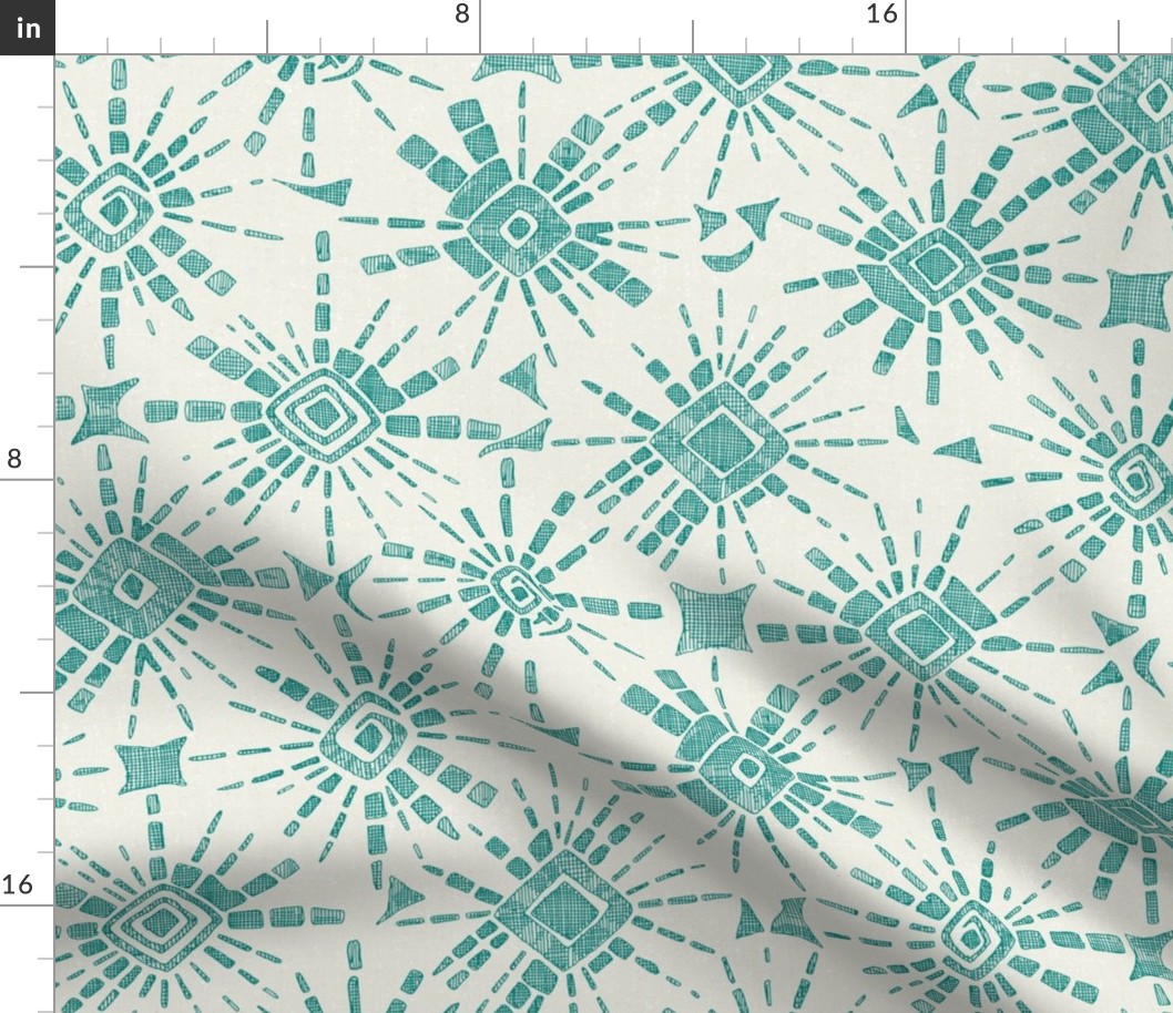 hachure shibori teal