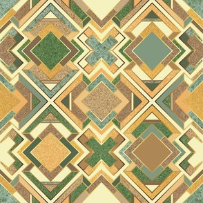 Art deco -green and brown