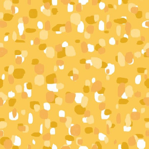 random spots, apricot, yellow, mustard