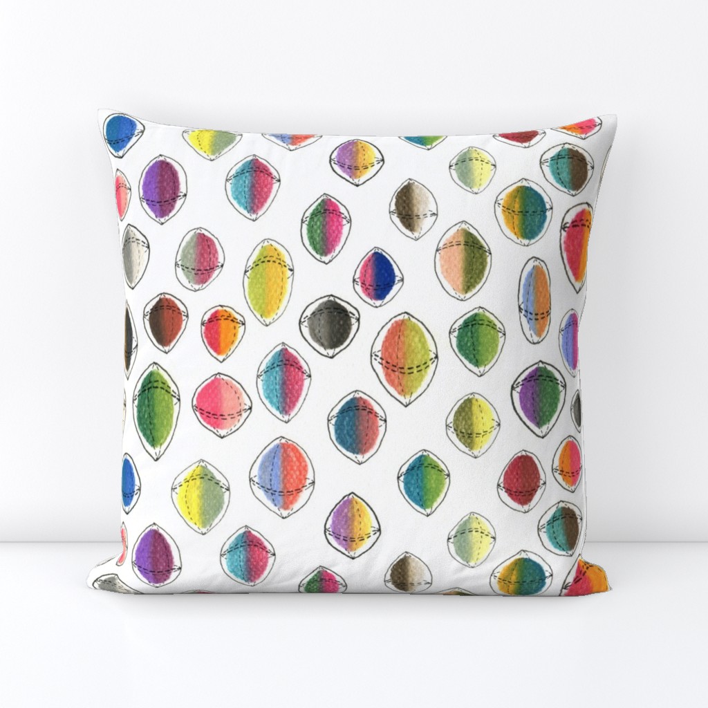 colorful hemispheres, white rainbow abstract minimalist