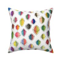 colorful hemispheres, white rainbow abstract minimalist