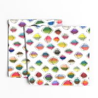 colorful hemispheres, white rainbow abstract minimalist