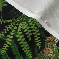 Fern Botanical ~ Deep Nightshade  with Jungle Animals 