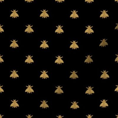 Napoleonic Bees ~ Faux Gilt on Blackest Black ~ Small