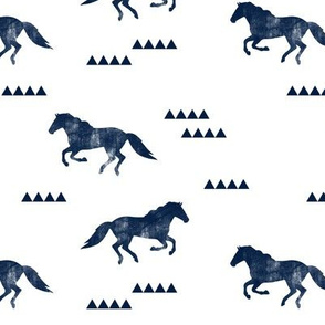 Wild horses // navy distressed C19BS