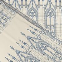 Notre Dame Church Door Border Print ~ Blueprint on Cosmic Latte 