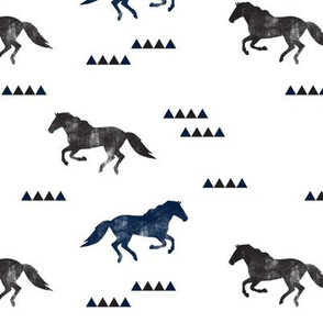 Wild horses // navy and black distressed C19BS